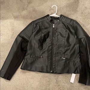 Black leather jacket